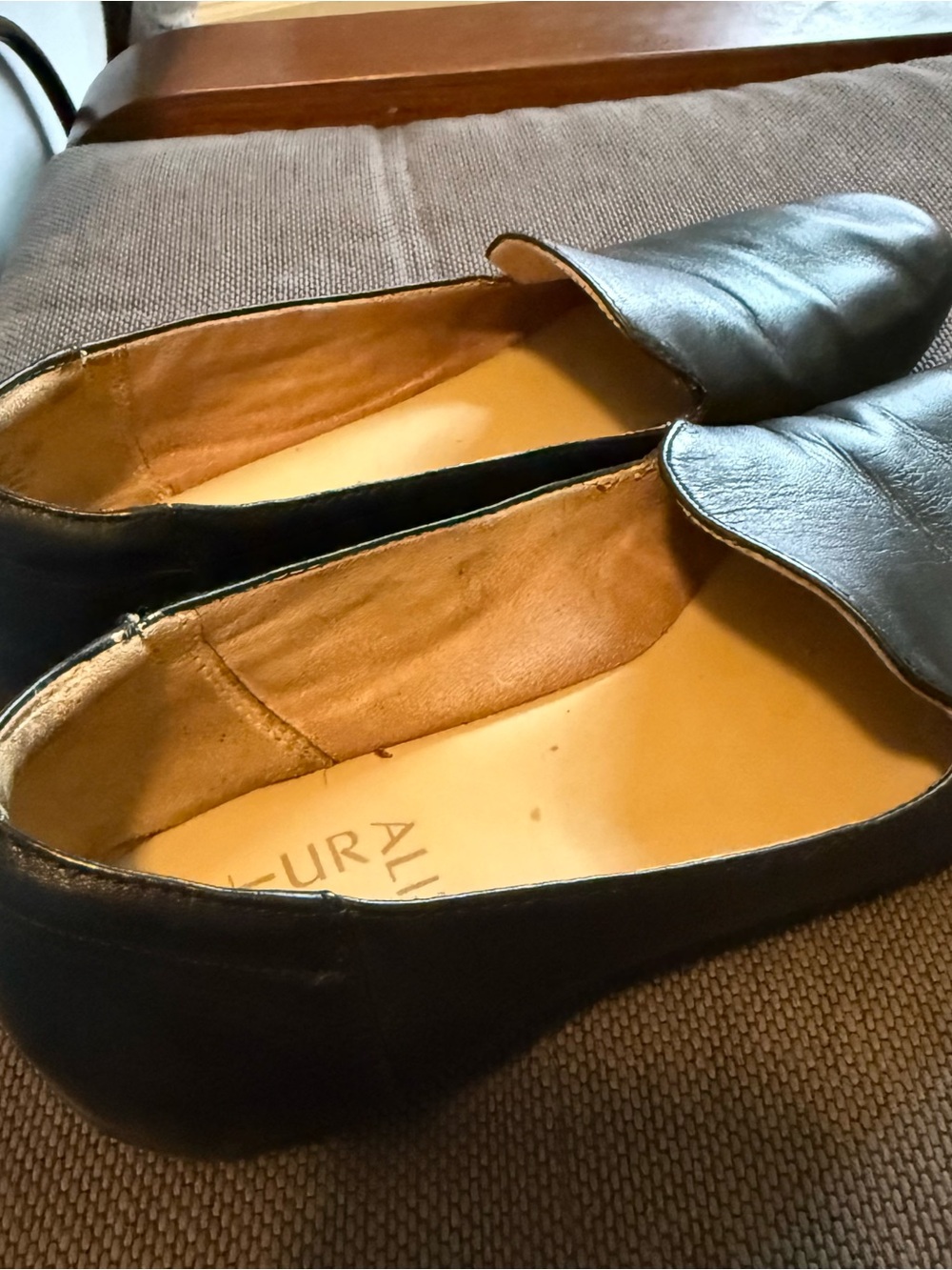 Naturalizer Black Leather Slip-On Loafers - Picture 3 of 4